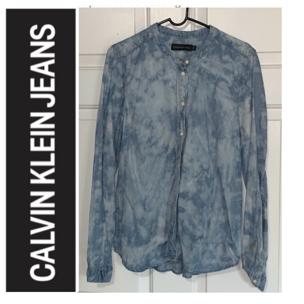 Calvin Klein Jeans Denim Tie Dye Top S